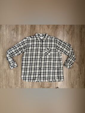 J.Jill Plaid 100% Cotton Flannel Button Down Shirt Women's M Western Cabincore